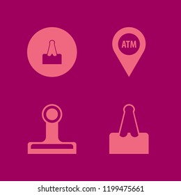 pin icon. pin vector icons set paper clip and atm location