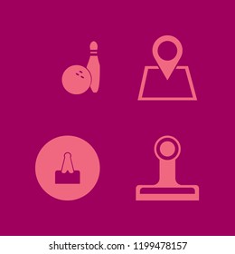 pin icon. pin vector icons set bowling ball pin, paper clip and location
