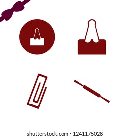 pin icon. pin vector icons set paper clip and rolling pin