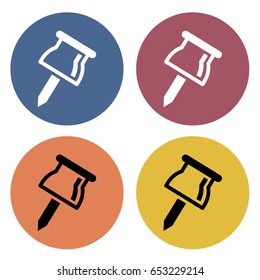 Pin icon. Vector illustration.
