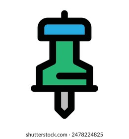 Pin-Symbol, Vektorillustration, gefüllter Stil, am besten für Web verwendet