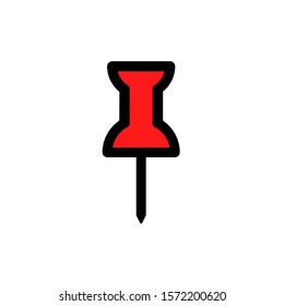 Pin icon, vector illustration. Flat design style. vector pin icon illustration isolated on white, pin icon Eps10. pin icons graphic design vector symbols.