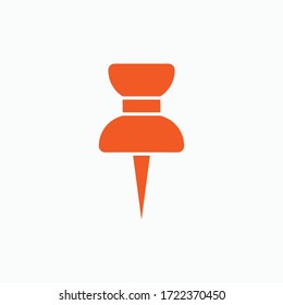 Pin Icon - Vector Illustration In Glyph Style for Design and Websites, Presentation or Application.