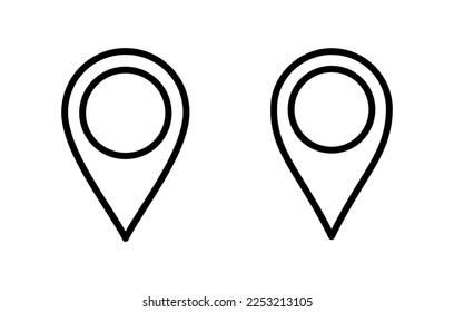 Ilustración vectorial de icono de pines. Signo de ubicación y símbolo. icono de destino. anclaje