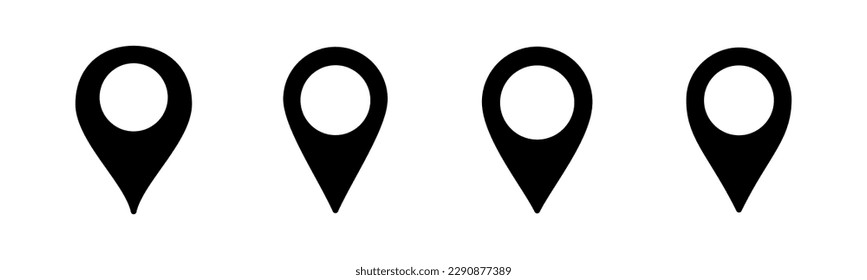 Ilustración vectorial de icono de pines. Signo de ubicación y símbolo. icono de destino. anclaje