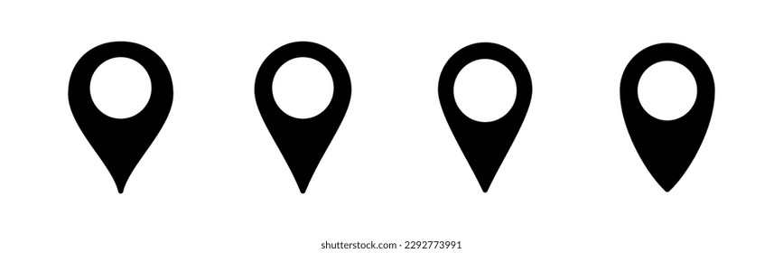 Ilustración vectorial de icono de pines. Signo de ubicación y símbolo. icono de destino. anclaje