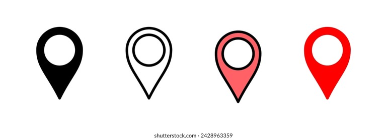 Pin icon vector illustration. Location sign and symbol. destination icon. map pin