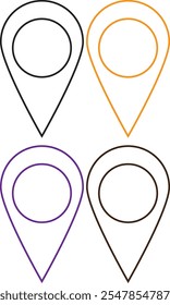 Ilustración vectorial de icono de pin. Icono de Locación y símbolo. Icono de destino. Pin de mapa