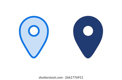 Ilustración vectorial de icono de pin. Icono de Locación y símbolo. Icono de destino. Pin de mapa