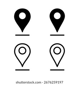 Ilustración vectorial de icono de pin. Icono de Locación y símbolo. Icono de destino. Pin de mapa