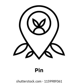 Pin icon vector isolated on white background, Pin transparent sign , line or linear sign, element design in outline style