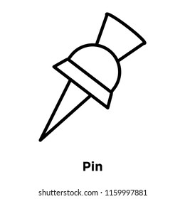 Pin icon vector isolated on white background, Pin transparent sign , line or linear sign, element design in outline style