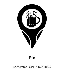 Pin icon vector isolated on white background, Pin transparent sign , beer symbols