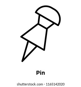 Pin icon vector isolated on white background, Pin transparent sign , office symbols