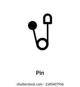 Pin icon vector isolated on white background, logo concept of Pin sign on transparent background, filled black symbol