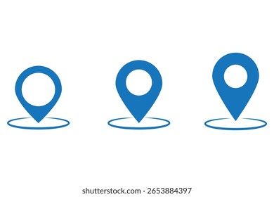Vector del icono del Pin aislado en el fondo blanco. Icono de Locación. Icono de puntero de mapa. Punto. Localizador. Dirección. EPS 10 