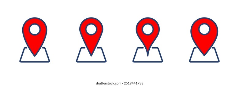 Vector de icono de pin. Icono de Locación. Icono de destino. Vector de mapa