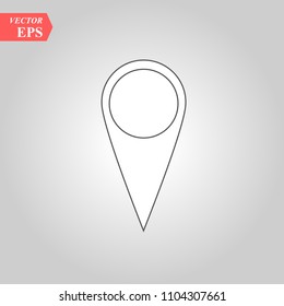 Pin icon vector. Location sign Isolated on white background. Navigation map, gps, direction, place, compass, contact, search concept. Flat style for graphic design, logo, Web, UI mobile app EPS10
