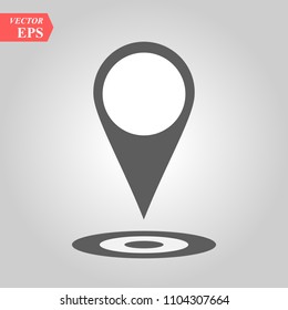Pin icon vector. Location sign Isolated on white background. Navigation map, gps, direction, place, compass, contact, search concept. Flat style for graphic design, logo, Web, UI mobile app EPS10