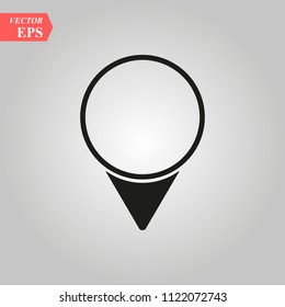 Pin icon vector. Location sign Isolated on white background. Navigation map, gps, direction, place, compass, contact, search concept. Flat style for graphic design, logo, Web, UI, mobile app, EPS 10