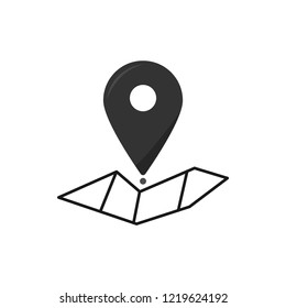 Pin icon vector. Location sign Isolated on white background. Navigation map, gps, direction, place, compass, contact, search concept. Flat style for graphic design, logo, Web, UI, mobile app, EPS10