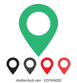 Pin icon vector. Location sign Isolated on white background. Navigation map, gps, direction, place, compass, contact, search concept. Flat style for graphic design, logo, Web, UI, mobile app,