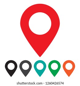 Pin icon vector. Location sign Isolated on white background. Navigation map, gps, direction, place, compass, contact, search concept. Flat style for graphic design, logo, Web, UI, mobile app,