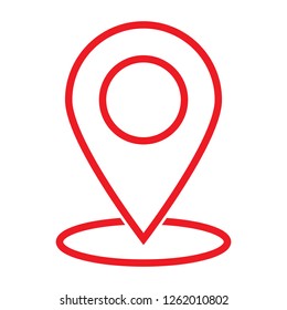 Pin icon vector. Location sign Isolated on white background. Navigation map, gps, direction, place, compass, contact, search concept. Flat style for graphic design, logo, Web, UI, mobile app,