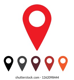Pin icon vector. Location sign Isolated on white background. Navigation map, gps, direction, place, compass, contact, search concept. Flat style for graphic design, logo, Web, UI, mobile app,