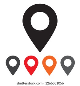 Pin icon vector. Location sign Isolated on white background. Navigation map, gps, direction, place, compass, contact, search concept. Flat style for graphic design, logo, Web, UI, mobile app,