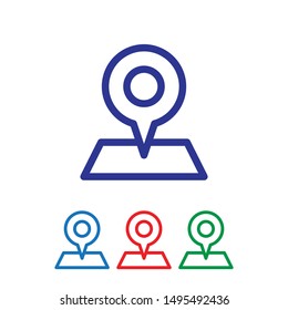Pin icon vector. Location sign Isolated on white background. Navigation map, gps, direction, place, compass, contact, search concept. Flat style for graphic design, logo, Web, UI, mobile app, EPS10