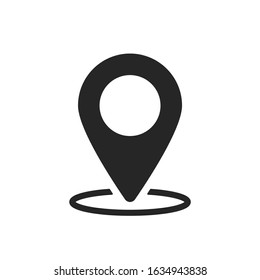 Pin icon vector. Location sign Isolated on white background. Navigation map, gps, direction, place, compass, contact, search concept. Flat style for graphic design, logo, Web, UI, mobile app.