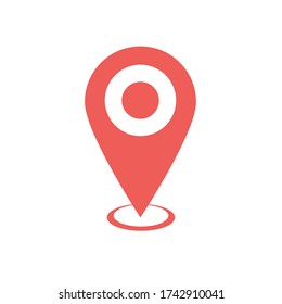 Stiftsymbol Ortszeichen auf weißem Hintergrund isoliert.