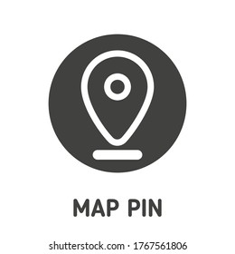 Pin icon vector. Location sign Isolated on white background. Navigation map, gps, direction, place, compass, contact, search concept. Flat style for graphic design, logo, Web, UI, mobile app, EPS10