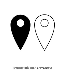 Pin icon vector. Location sign Isolated on white background. Navigation map, gps, direction, place, compass, contact, search concept. Flat style for graphic design, logo, Web, UI, mobile app EPS10.