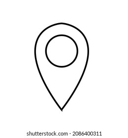 Pin icon vector. Location icon sign symbol in trendy flat style. Map pointer icon illustration on white background