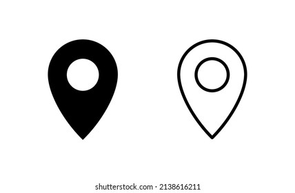 Vector de icono de pines. Signo de ubicación y símbolo. icono de destino. anclaje