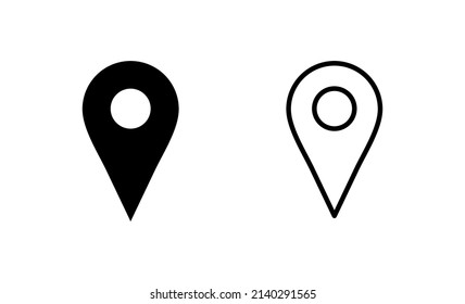 Vector de icono de pines. Signo de ubicación y símbolo. icono de destino. anclaje