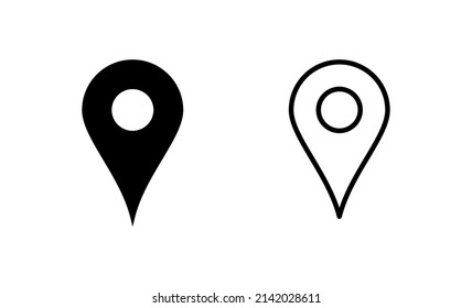 Vector de icono de pines. Signo de ubicación y símbolo. icono de destino. anclaje