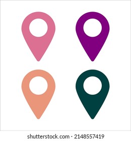 Vector de icono de pines. Signo de ubicación aislado en el fondo blanco. Mapa de navegación. concepto de búsqueda. Estilo plano para el diseño gráfico