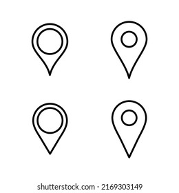 Vector de icono de pines. Signo de ubicación y símbolo. icono de destino. anclaje
