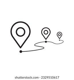 Pin icon vector. Location sign Isolated on white background. Navigation map, gps, direction, place, compass, contact, search concept