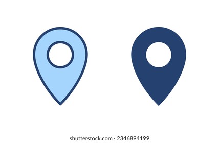 Vector de icono de pines. Signo de ubicación y símbolo. icono de destino. anclaje