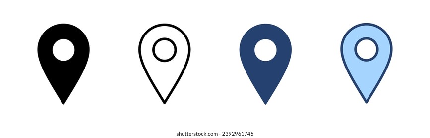 Stiftsymbol, Vektorgrafik. Ortszeichen und Symbol. Zielsymbol. Kartenstift