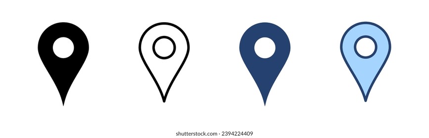 Vector de icono de pines. Signo de ubicación y símbolo. icono de destino. anclaje