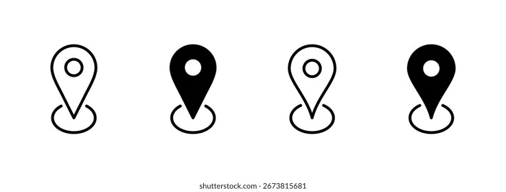 Vector de icono de pin. Icono de Locación y símbolo. Icono de destino. Pin de mapa
