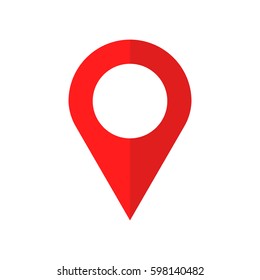 Pin icon vector. Location sign in flat style isolated on white background. Navigation map, gps concept.