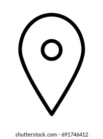 Pin icon vector. Location sign Isolated on white background