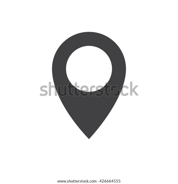 Pin icon vector. Location sign Isolated on white\
background. Navigation map, gps, direction, place, compass,\
contact, search concept. Flat style for graphic design, logo, Web,\
UI, mobile app, EPS10