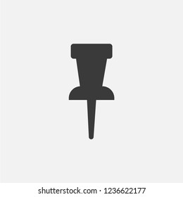 Pin icon vector. Location symbol. Linear style sign for mobile concept and web design. Pin symbol illustration. Pixel vector graphics - Vector.

